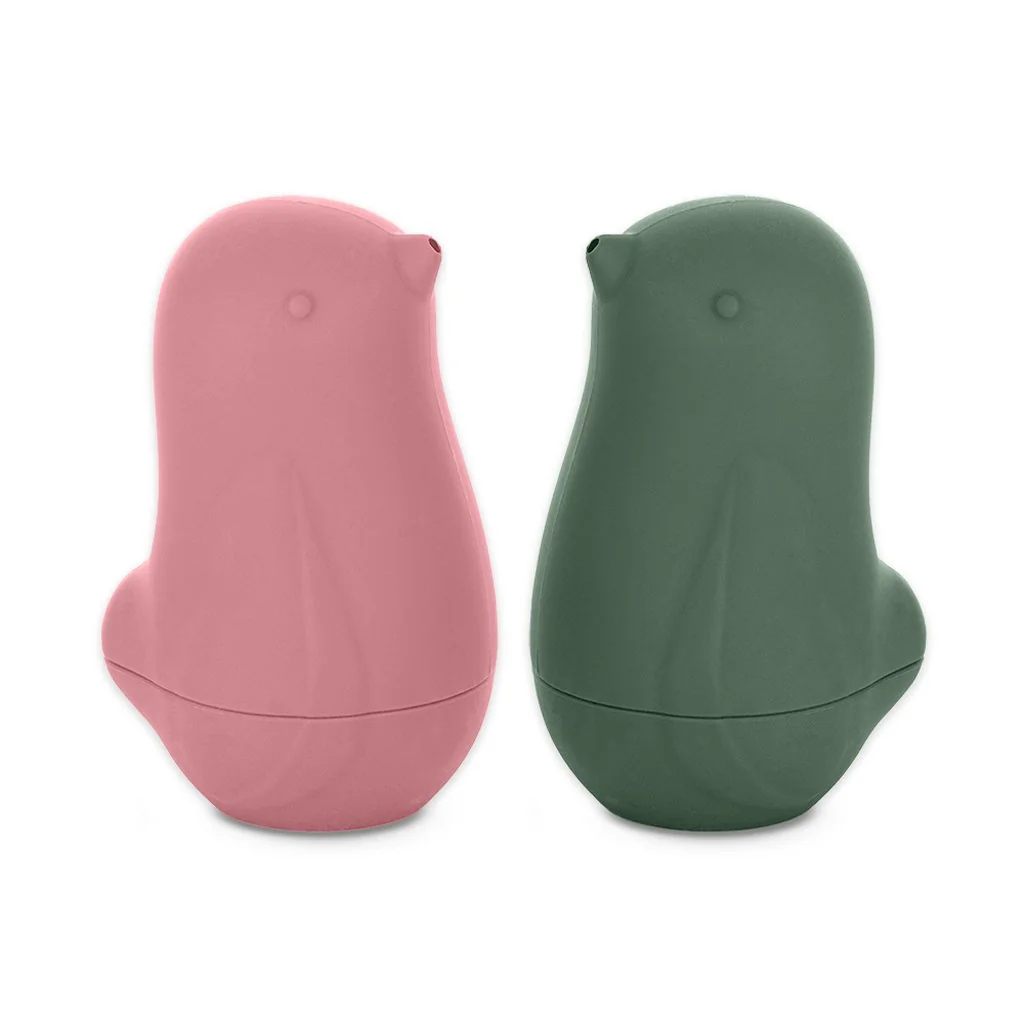 Petite&Mars Hračky silikonové do vody Love birds Rose Green 6m+