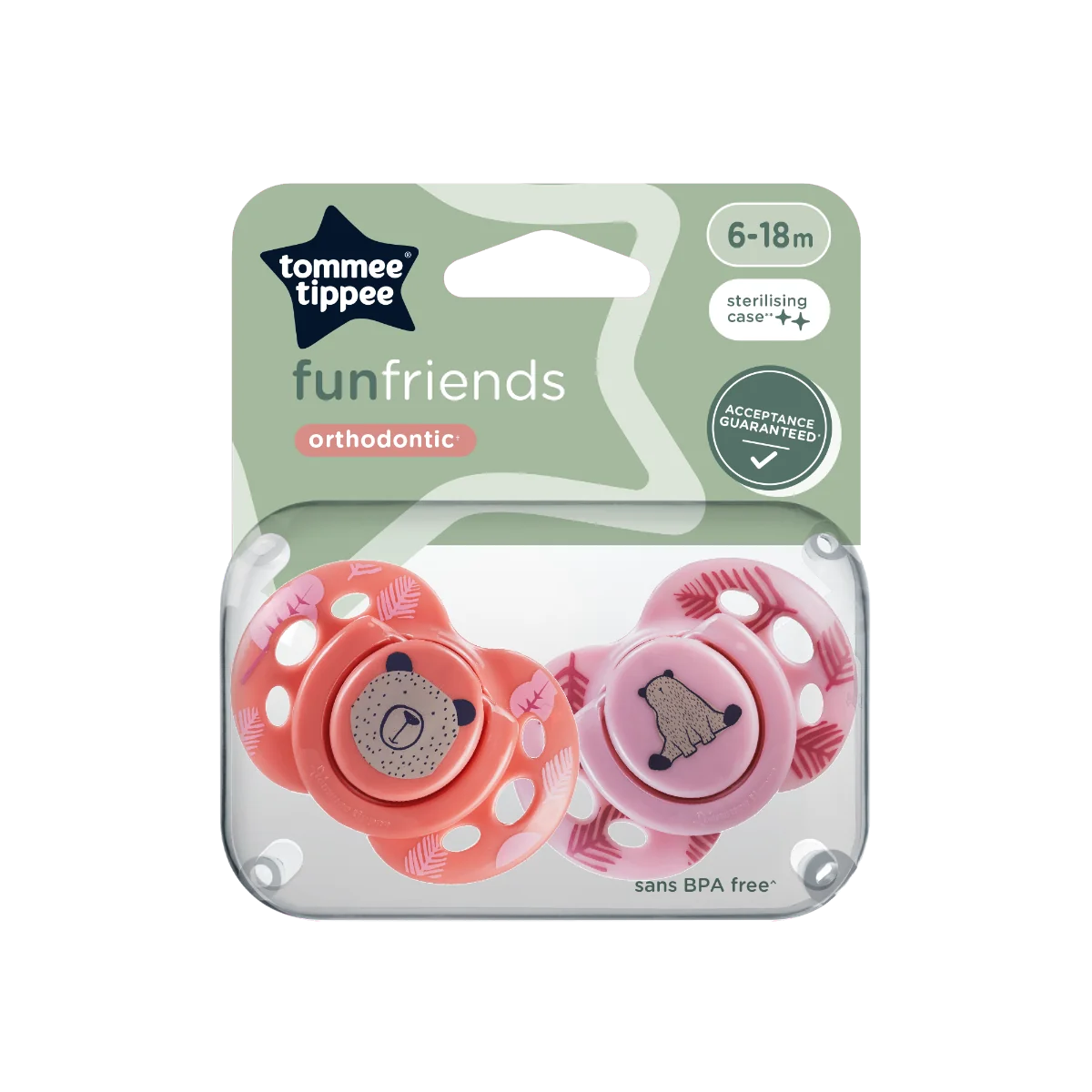 Tommee Tippee Dudlík silikonový Fun 6-18m 2 ks