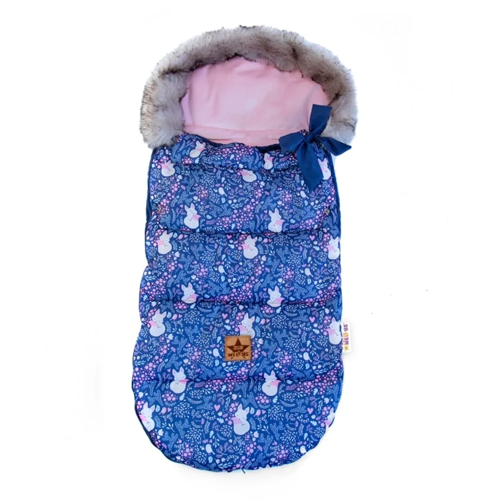 Baby Nellys Dětský fusak maxi PREMIUM Liška, granát, 110x50cm + rukávník
