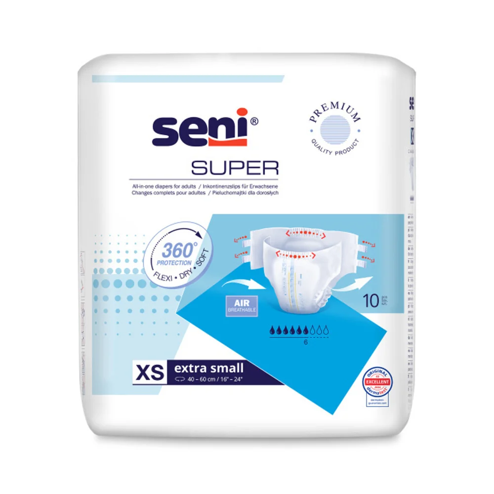 Seni Super vel. XS absorpční plenkové kalhotky s lepítky 10 ks
