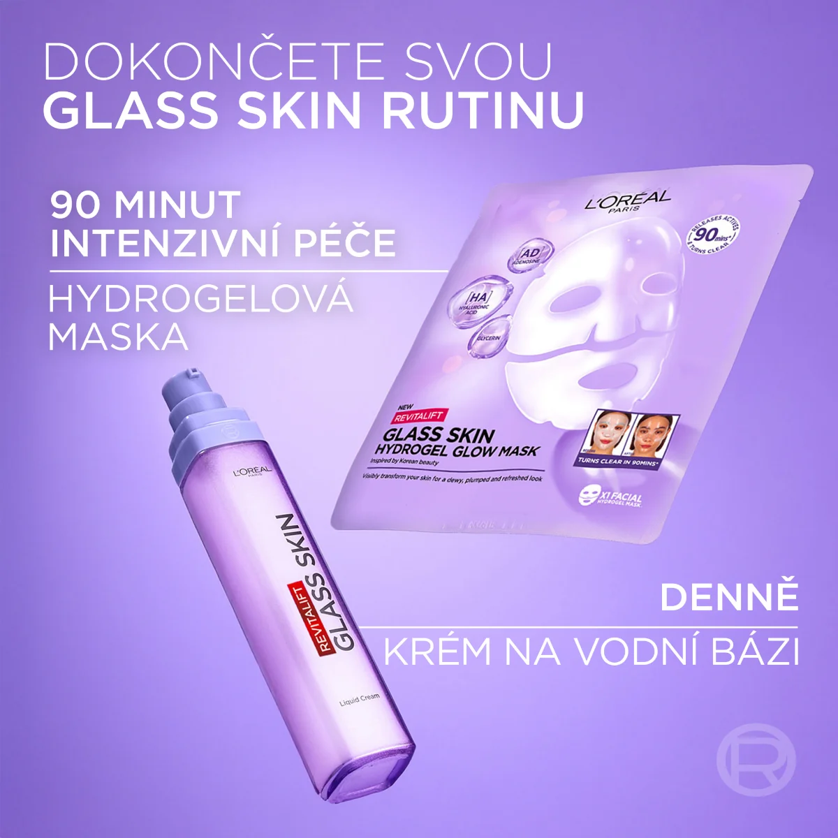 Loréal Paris Revitalift Filler Glass Skin hydrogelová rozjasňující maska 1 ks
