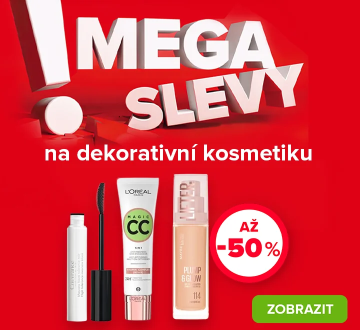 MEGASLEVY na dekorativní kosmetiku MEGASLEVY na dekorativní kosmetiku