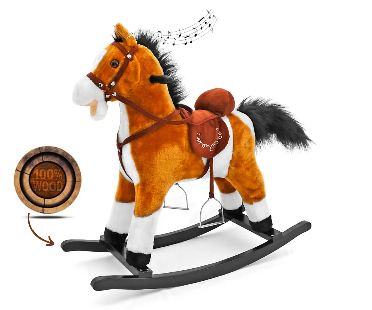 Adam Toys Houpací kůň Mustang Light Brown