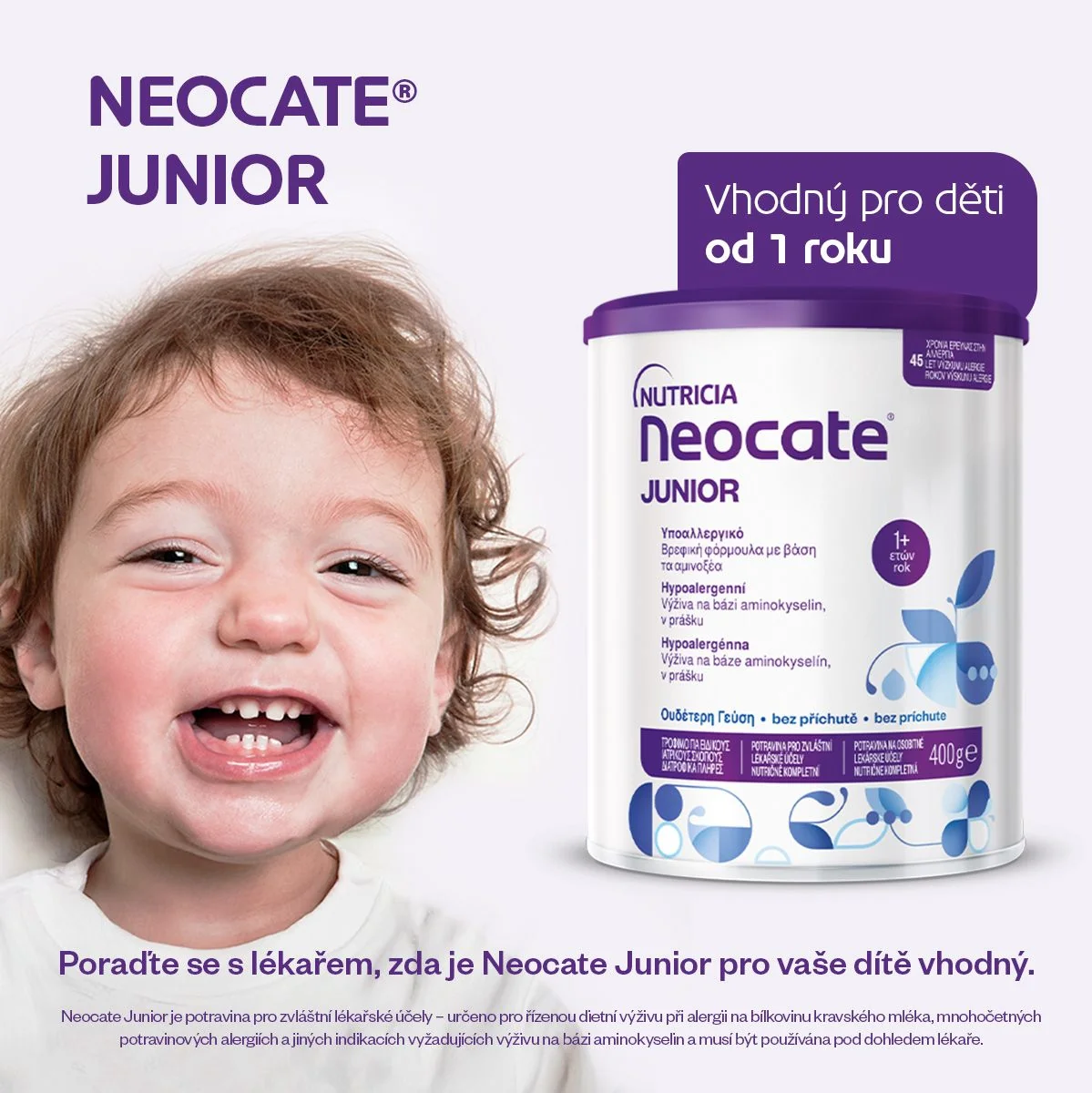 Neocate Junior bez příchutě 2x400 g