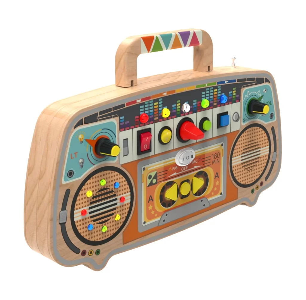 2Kids Toys Montessori Activity board Dřevěné FM rádio