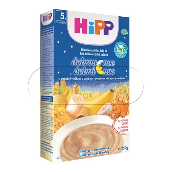 HIPP KAŠE NA DOBROU NOC BIO mléčná ovesné vločky a banány 250g