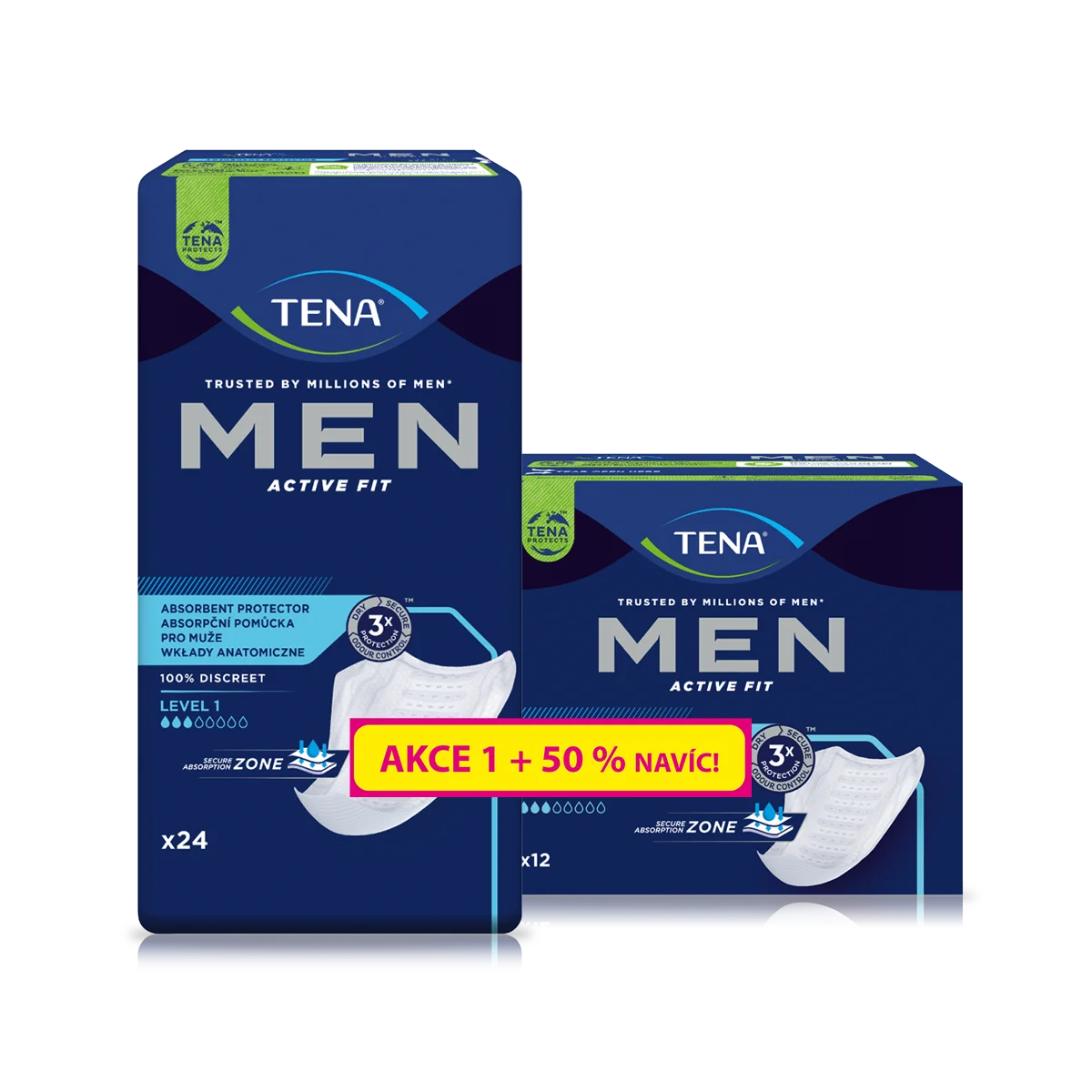 Tena Men Level 1 + 50 % navíc inkontinenční vložky pro muže 36 ks