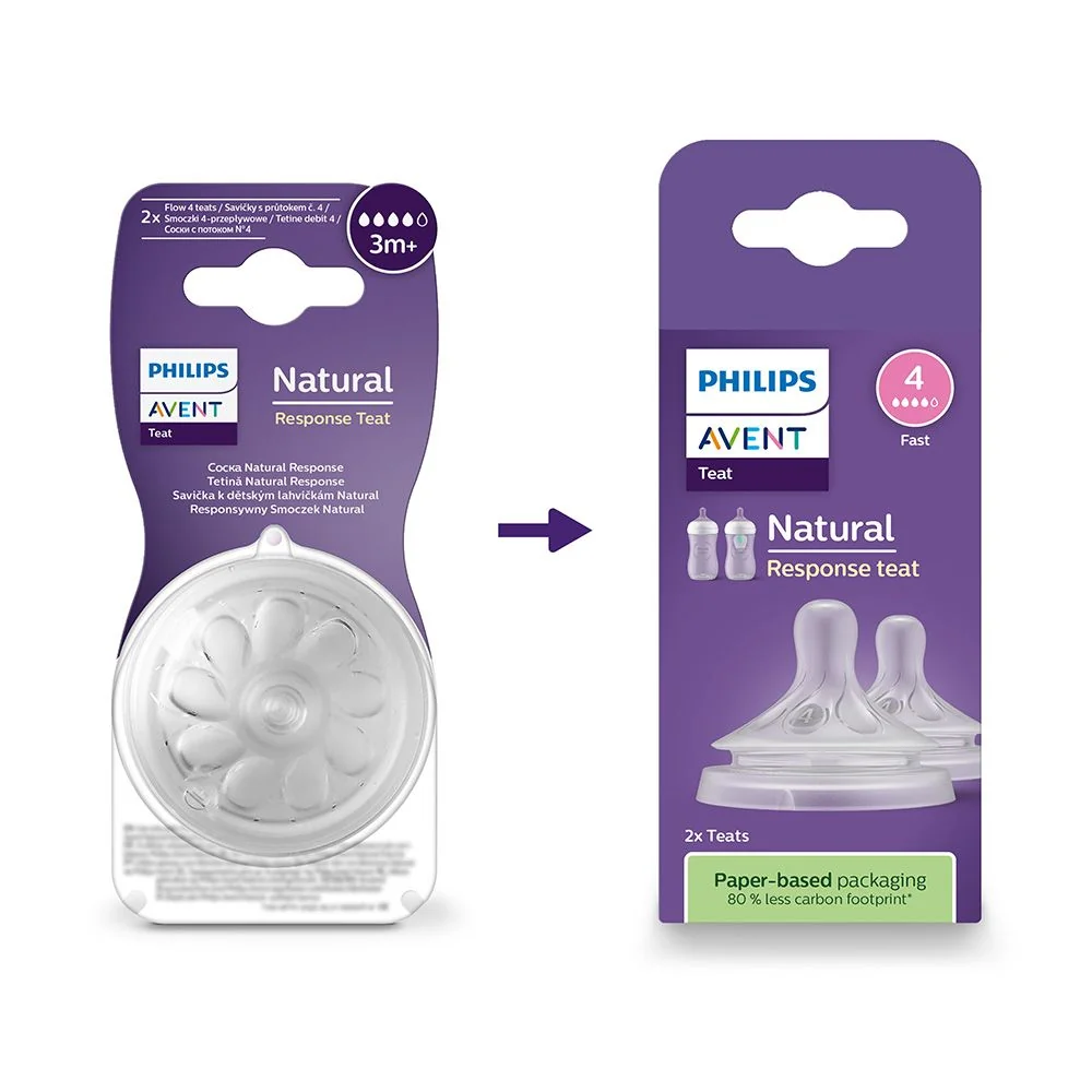Philips Avent Natural Response 4 Savička rychlý průtok 3m+ 2 ks