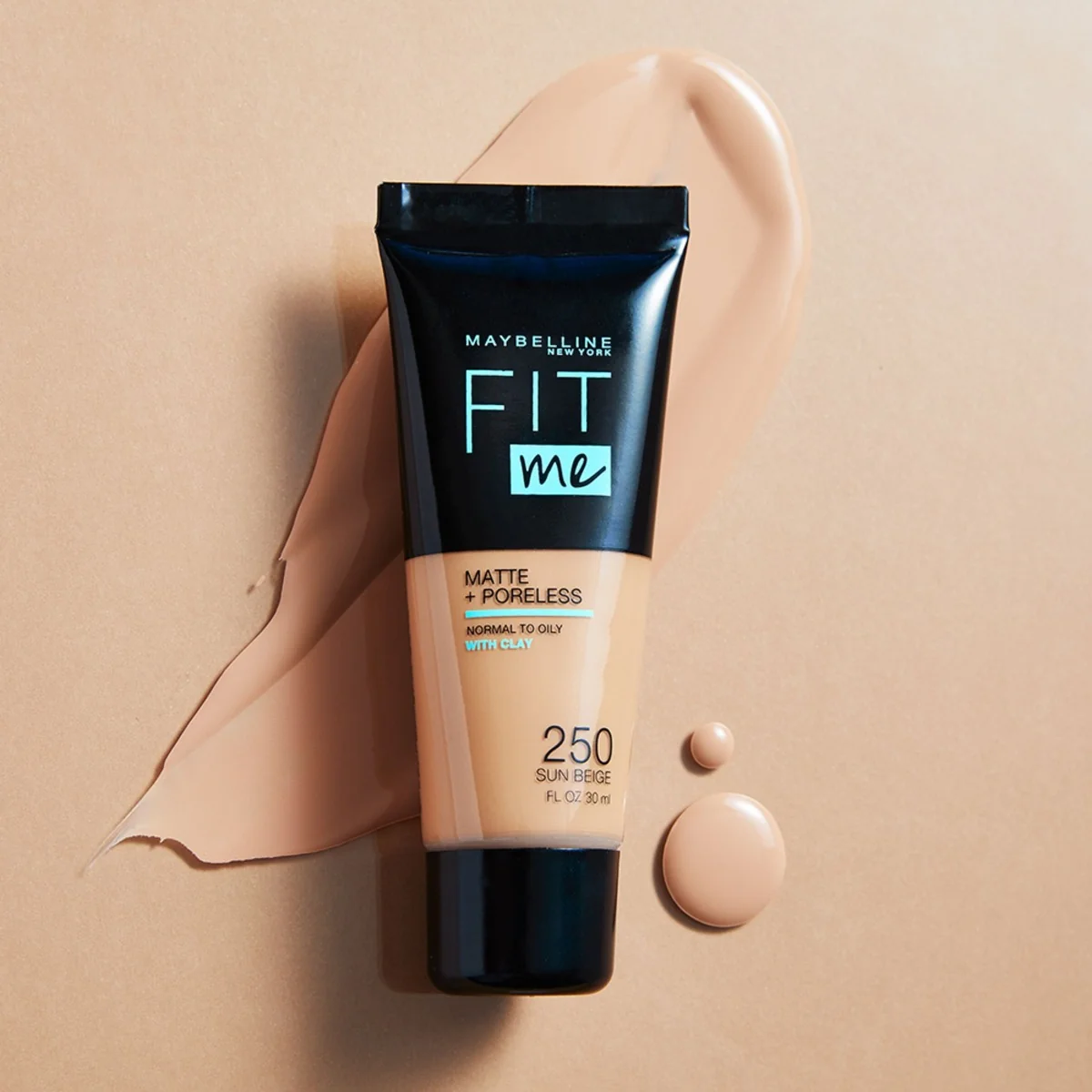 Maybelline Fit me Matte + Poreless odstín 250 Sun Beige make-up 30 ml