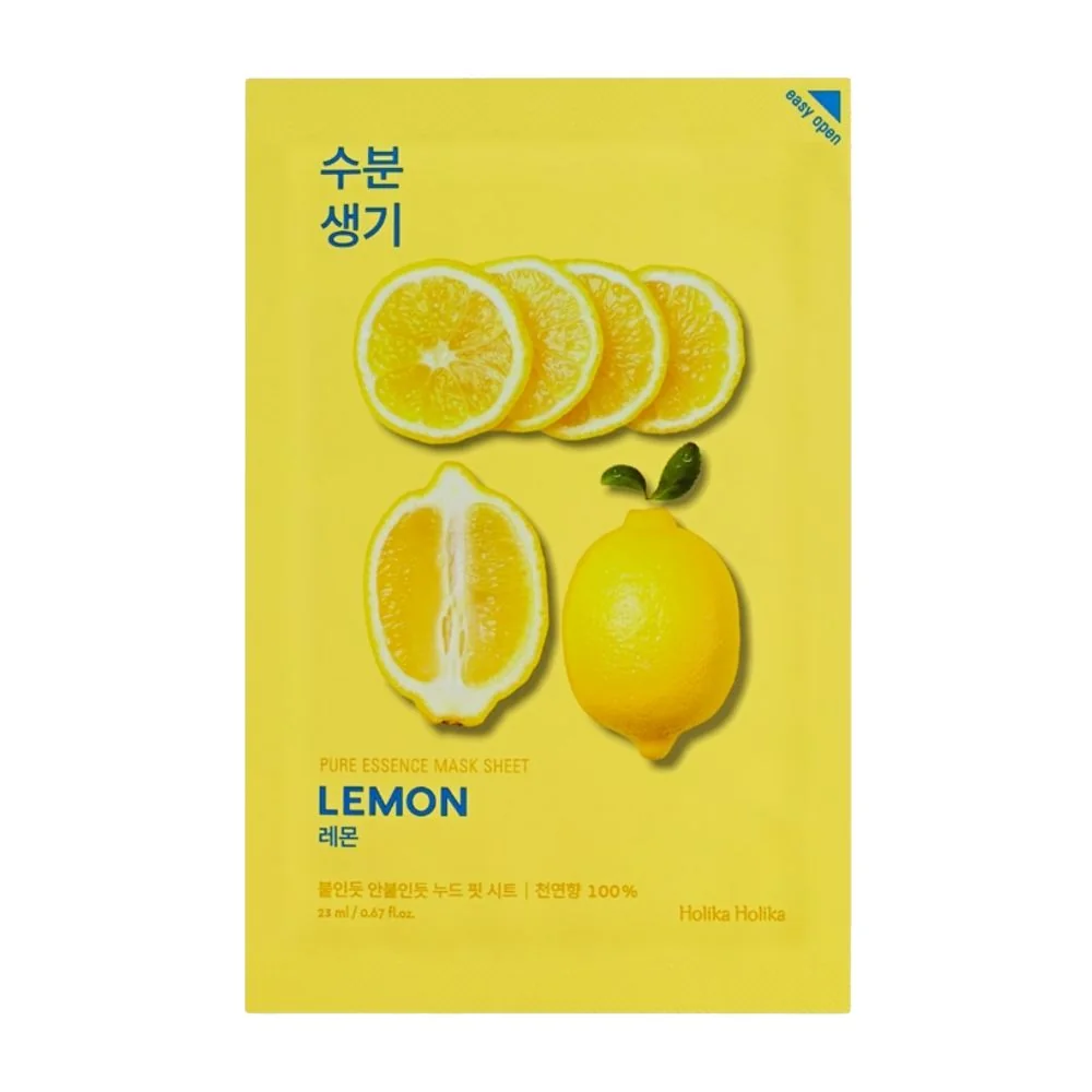 Holika Holika Pure Essence Lemon rozjasňující plátýnková maska 23 ml
