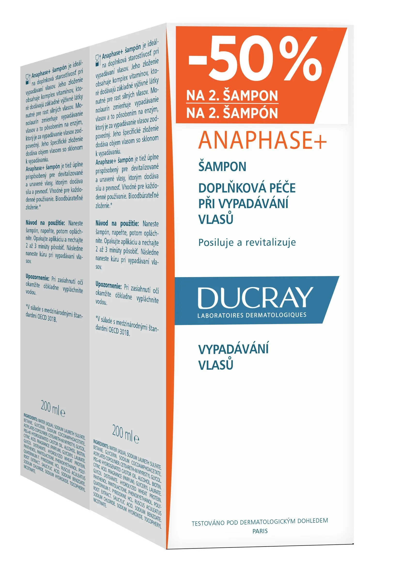 Ducray Anaphase+ šampon 2x200 ml