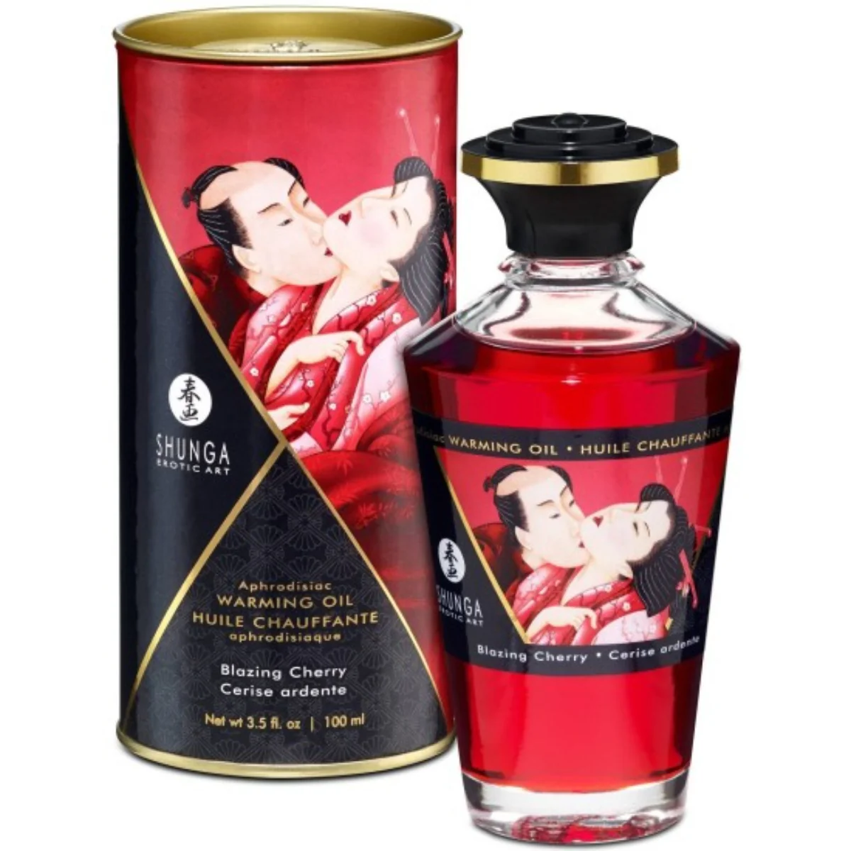 Shunga Aphrodisiac Warming Oil, třešeň, 100 ml