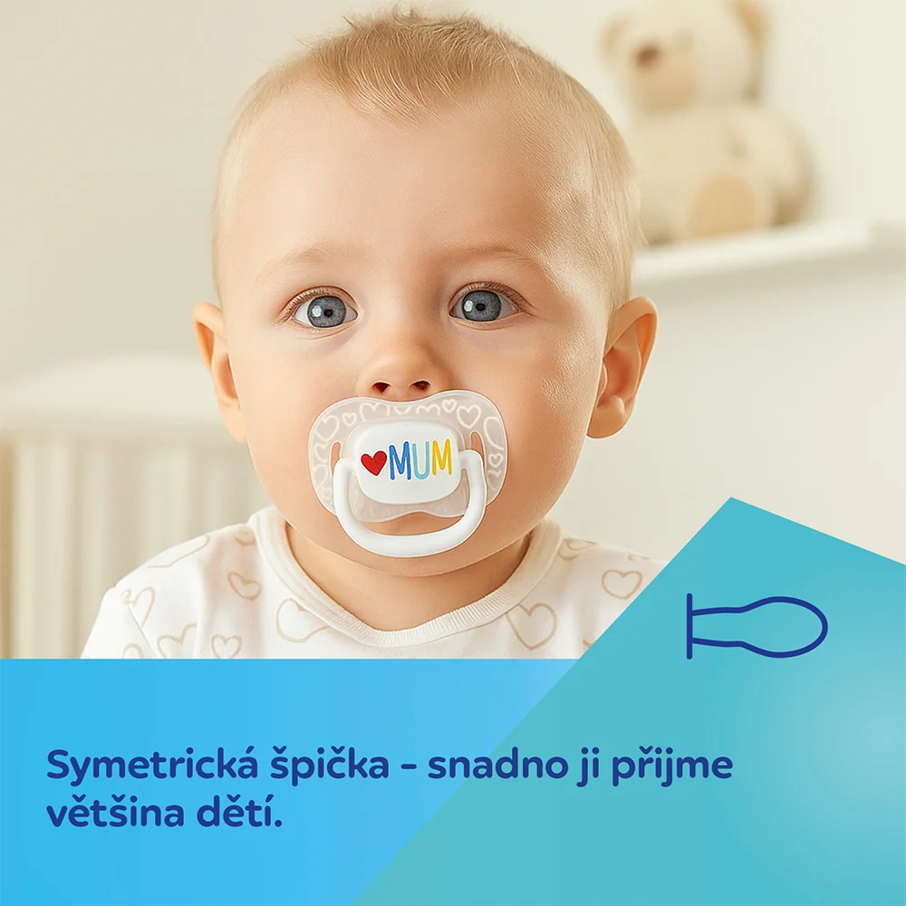 Canpol babies Mum&Dad Svítící silikonový dudlík symetrický 0–6m 2 ks