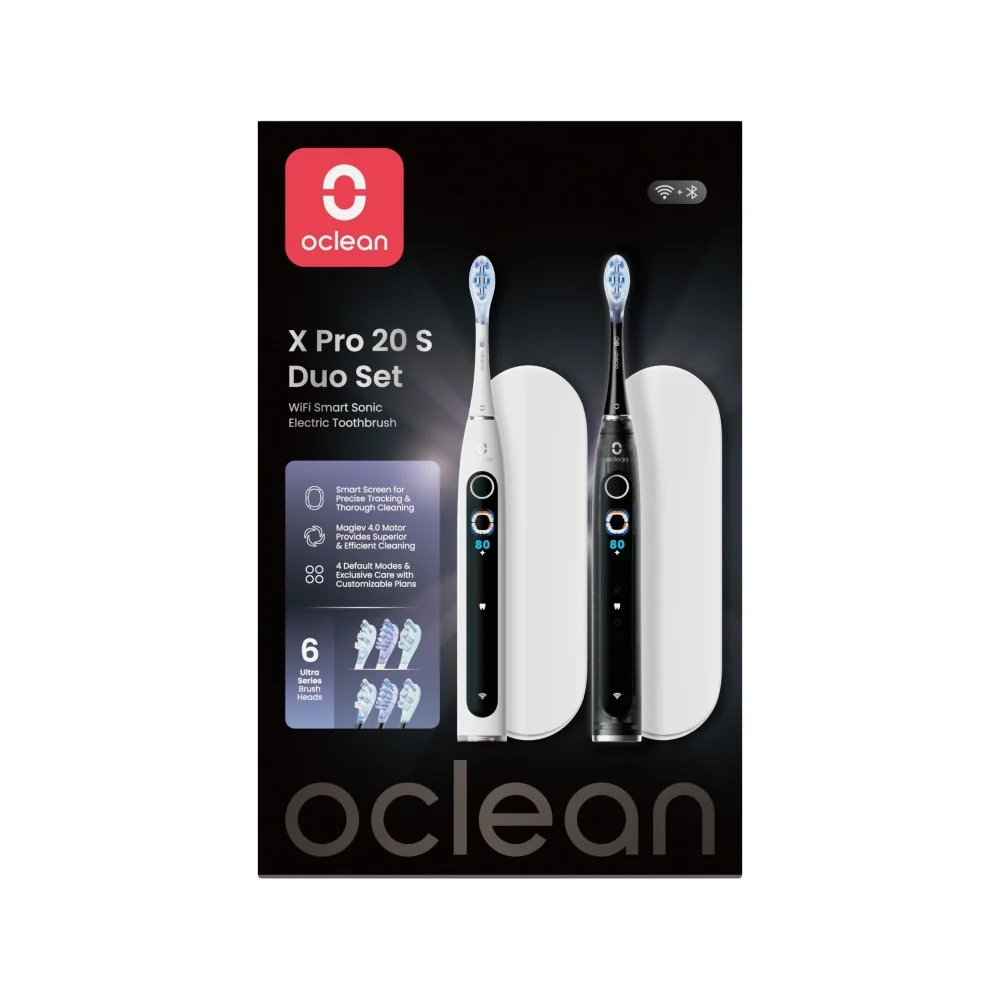 Oclean X Pro 20 S DUO set sonických kartáčků 2 ks černá + bílá