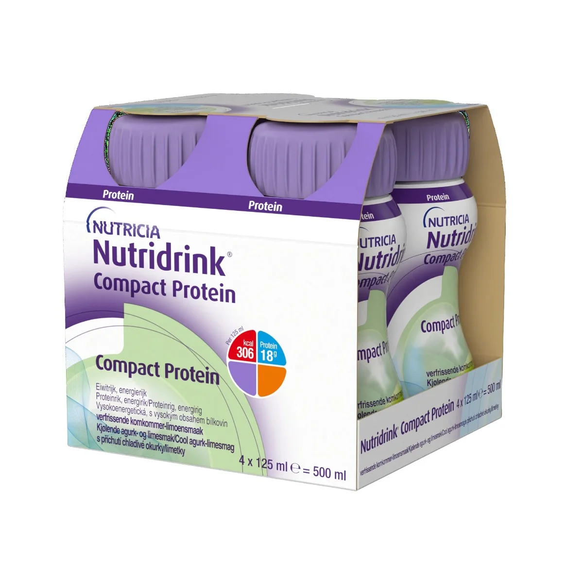 Nutridrink Compact Protein s příchutí chladivé okurky/limetky 4x125 ml