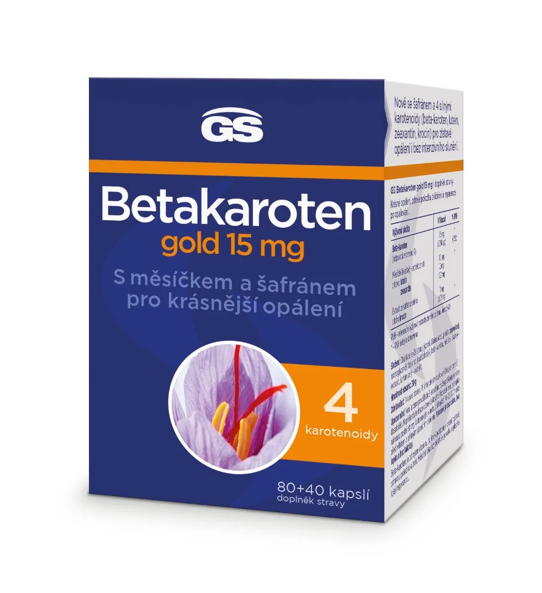 GS Betakaroten gold 15 mg 80+40 kapslí
