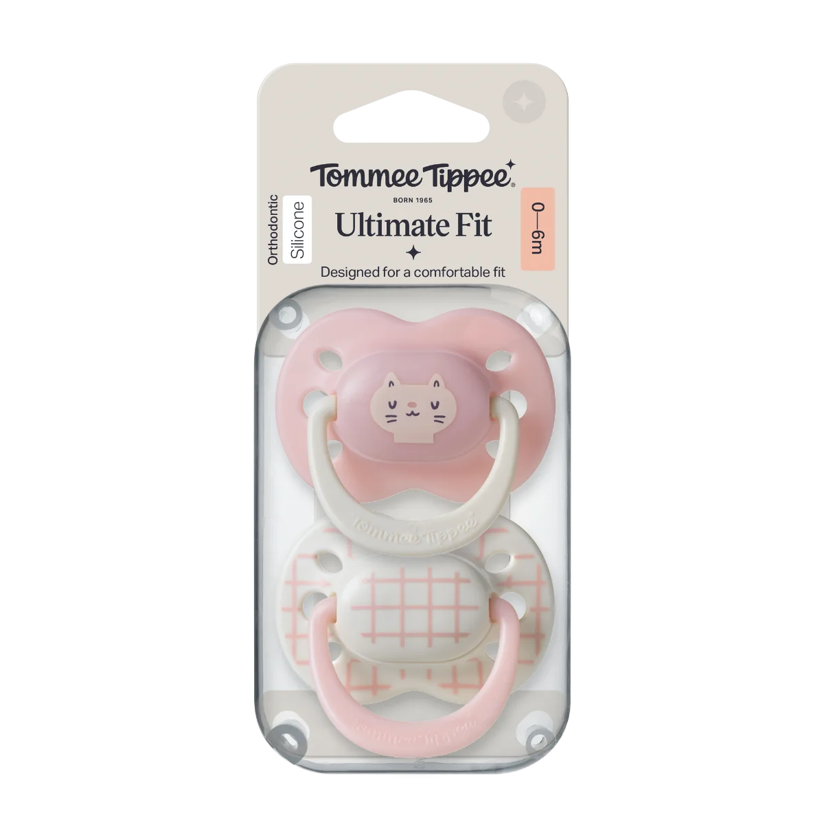 Tommee Tippee Silikonový dudlík Ultimate Fit Deco Girl 0-6m 2 ks více barevných variant
