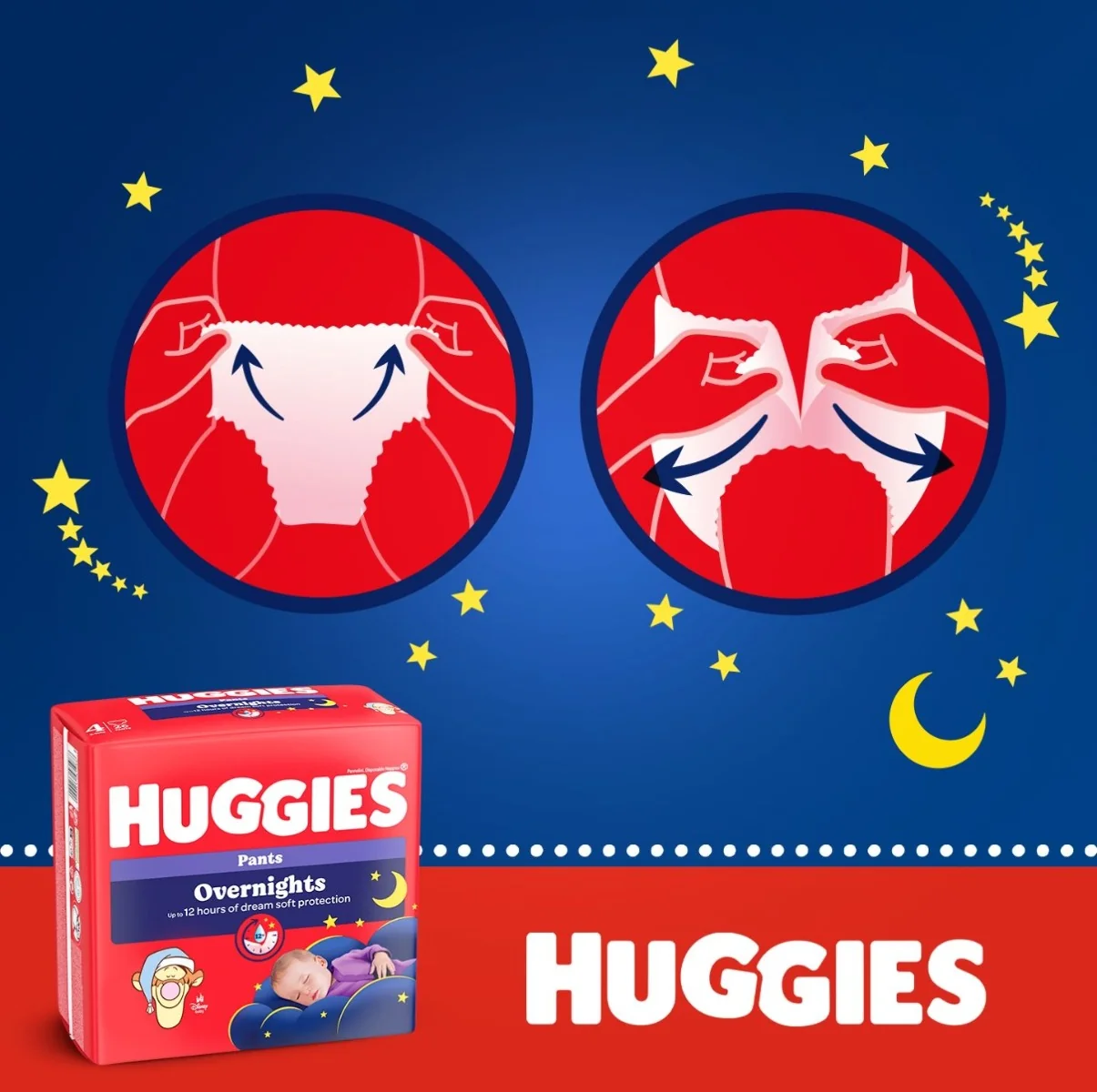 Huggies Overnights Pants 5 12-17 kg dětské pleny 24 ks