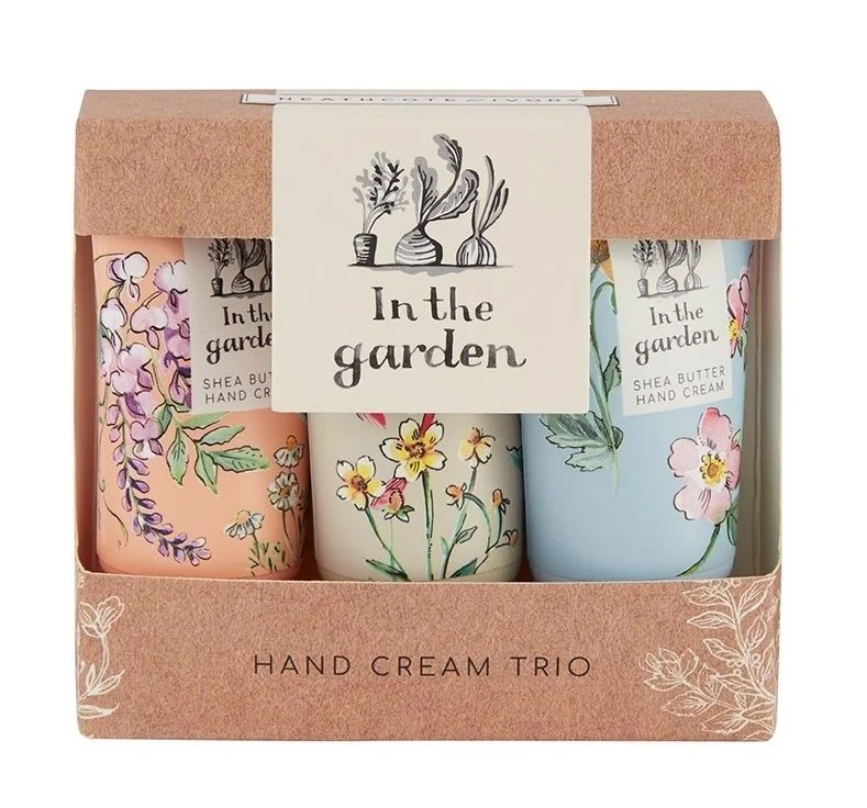 Heathcote & Ivory Sada krémů na ruce a nehty s bambuckým máslem In the garden 3x30 ml