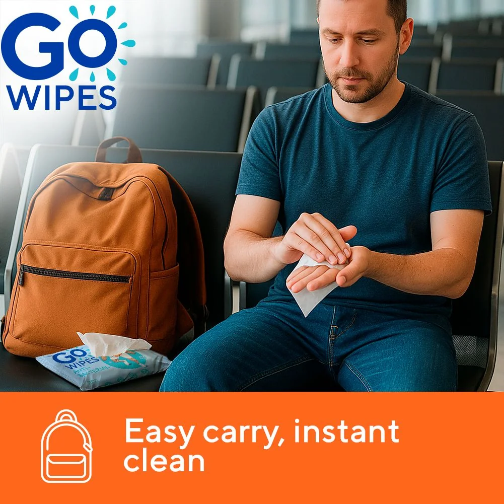 GoWipes Osvěžující vlhčené ubrousky s antibakteriálním účinkem Plastic Free 20 ks