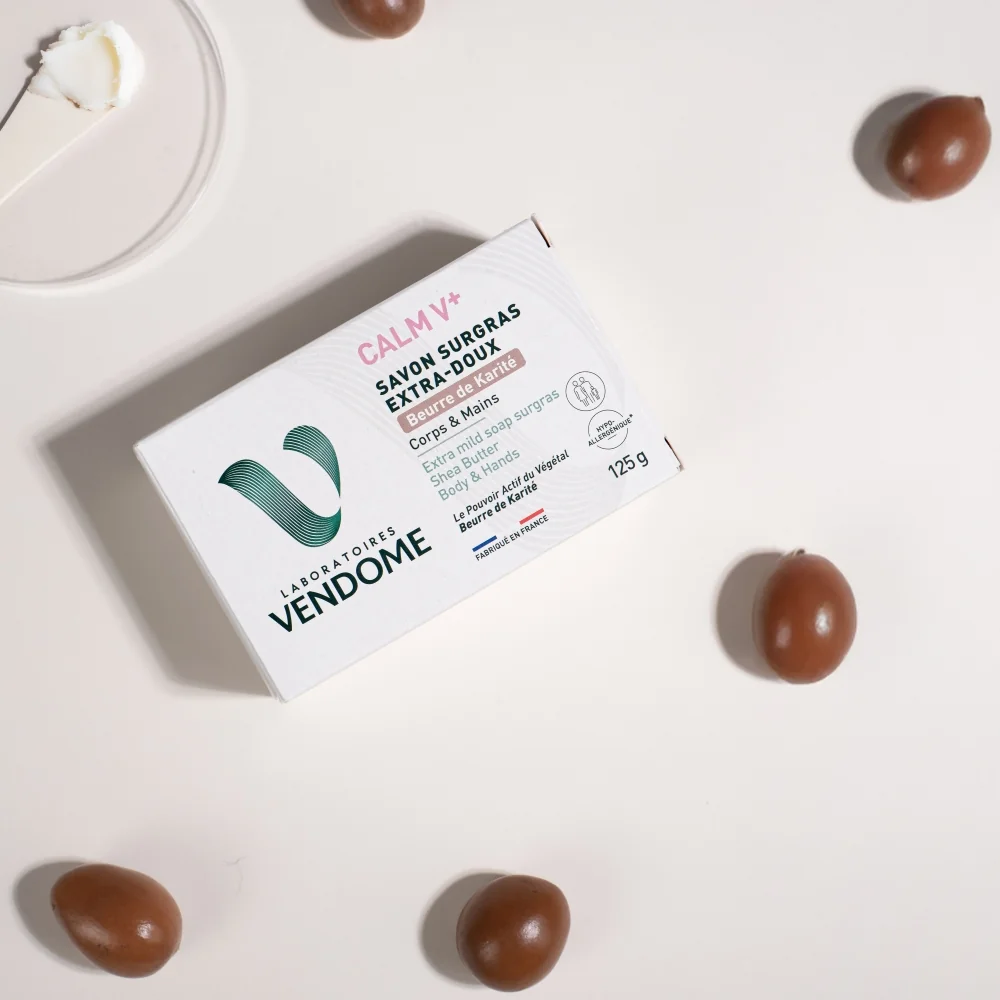 Laboratoires Vendome Calm Extra jemné tuhé mýdlo s bambuckým máslem 125 g