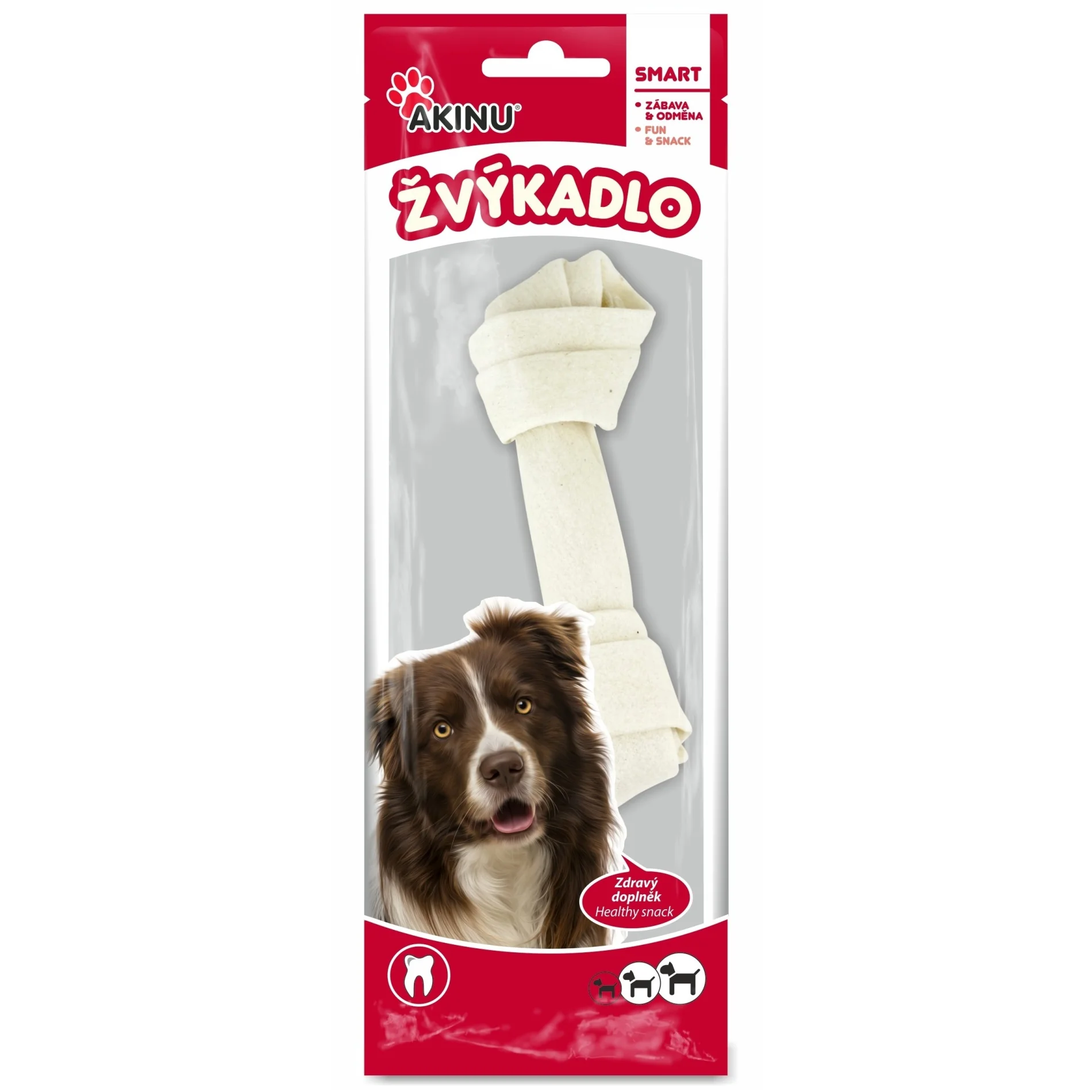 Akinu Uzel z bůvolí kůže pamlsek pro psy bílý žvýkací 15 cm 10 x 1 ks