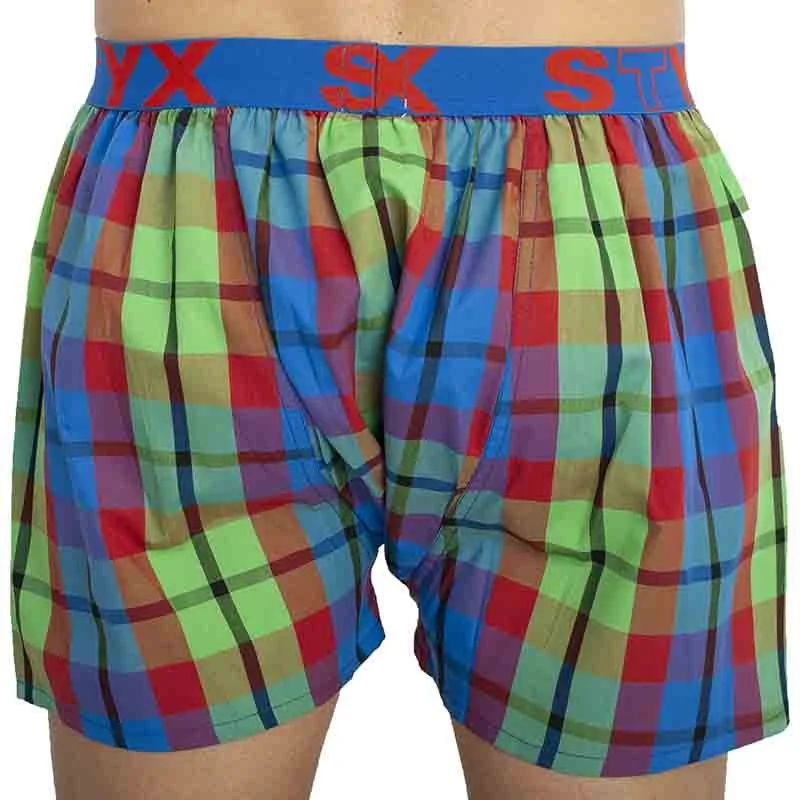 Styx Pánské trenky sportovní guma vícebarevné (B827) XL