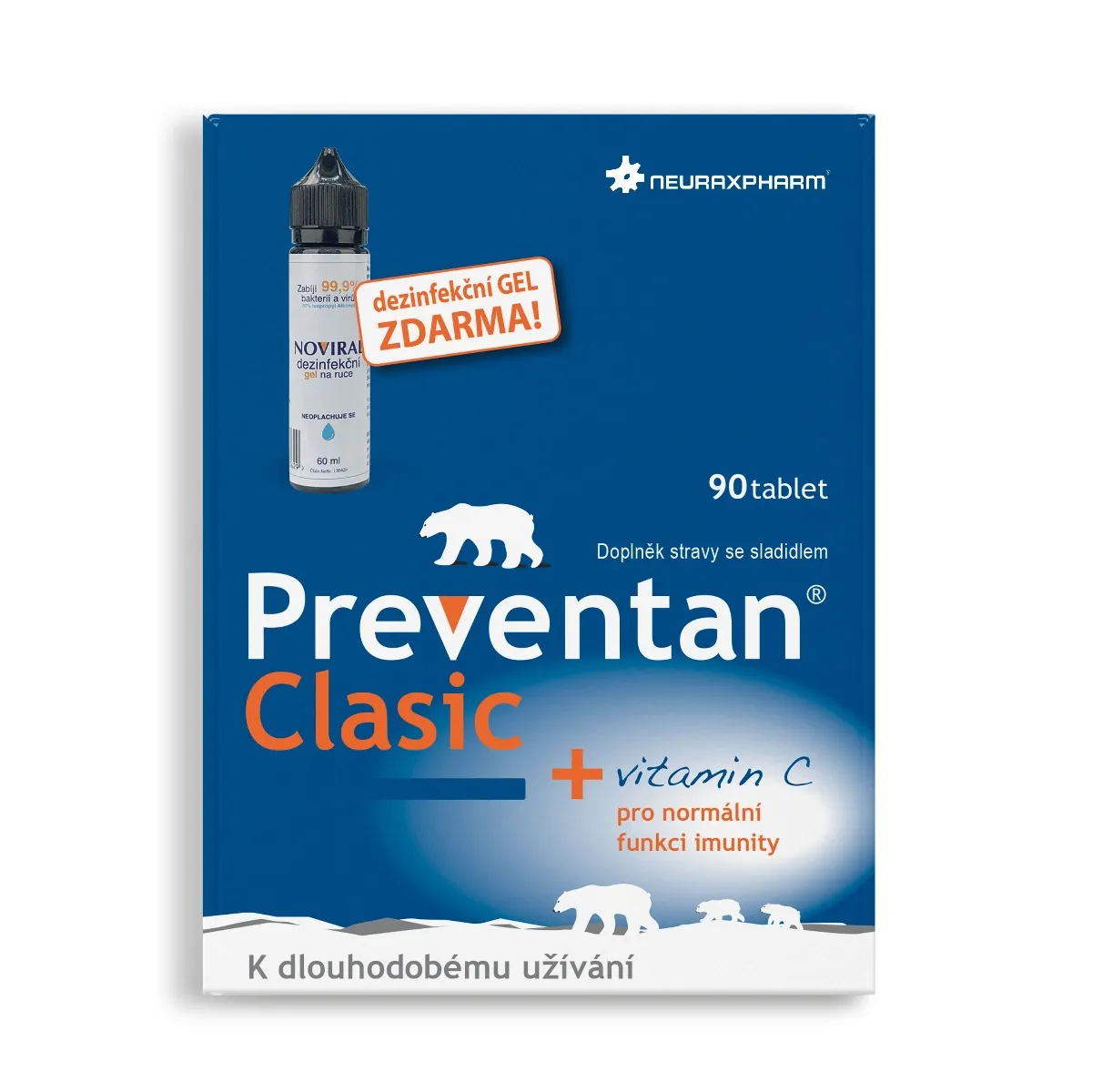 Preventan Clasic 90 tablet + dezinfekční gel
