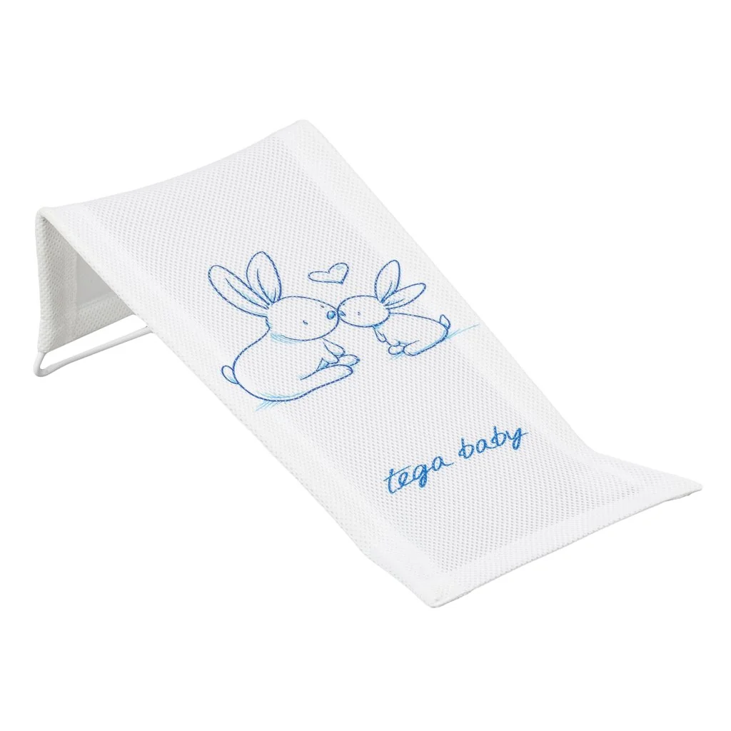 Tega Baby Lehátko do vany látkové Little Bunnies - white 