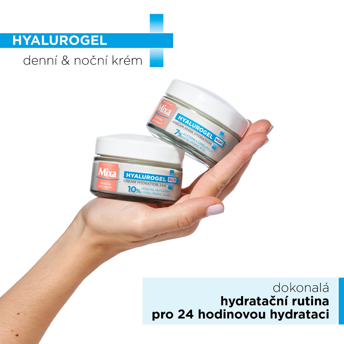 Mixa Hyalurogel Denní a noční krém duopack 2x50 ml