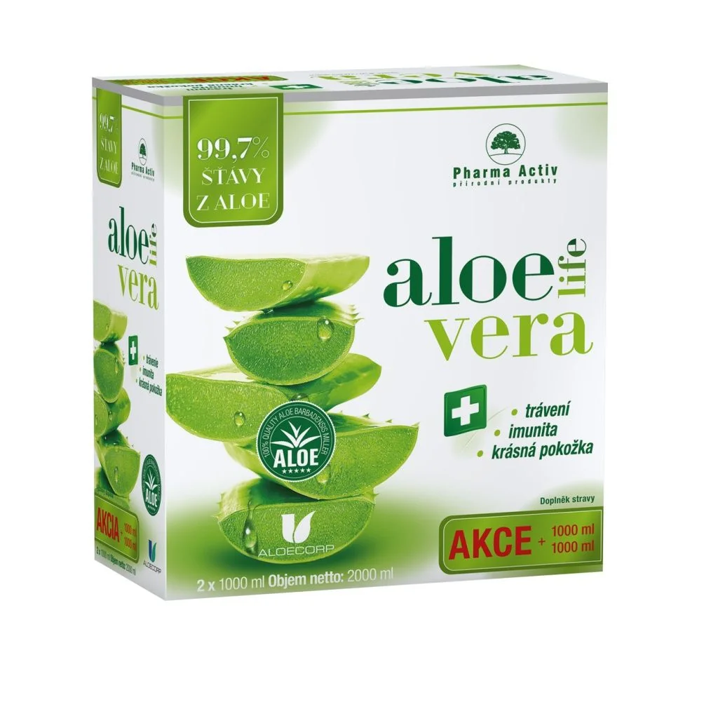Pharma Activ AloeLive šťáva z aloe 99,7% 1000 ml 1+1 zdarma
