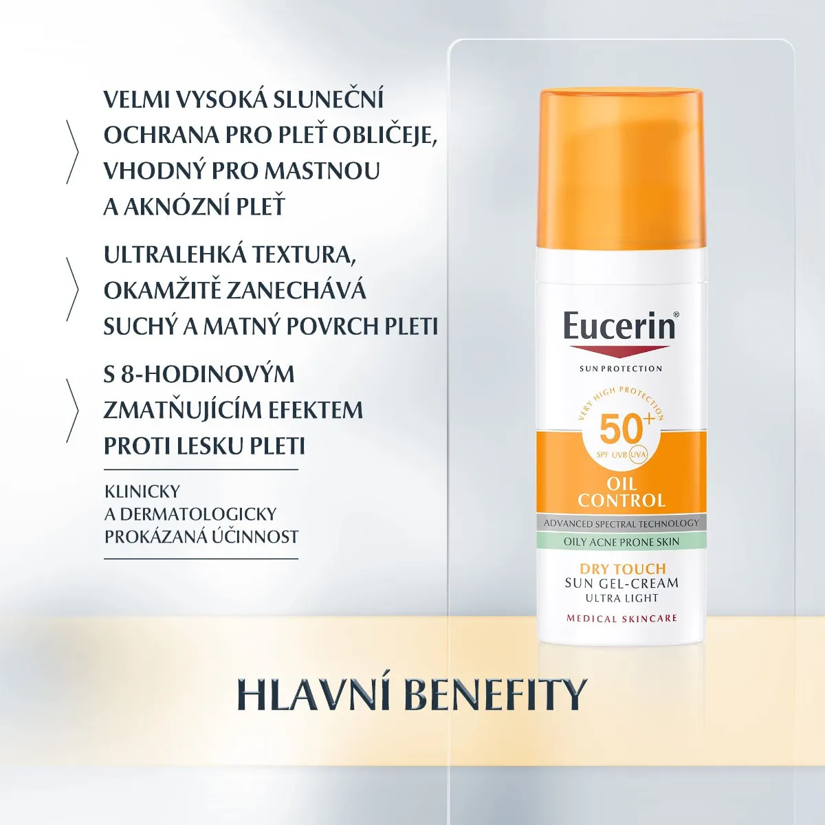 Eucerin SUN Oil Control SPF50+ ochranný krémový gel na obličej 50 ml