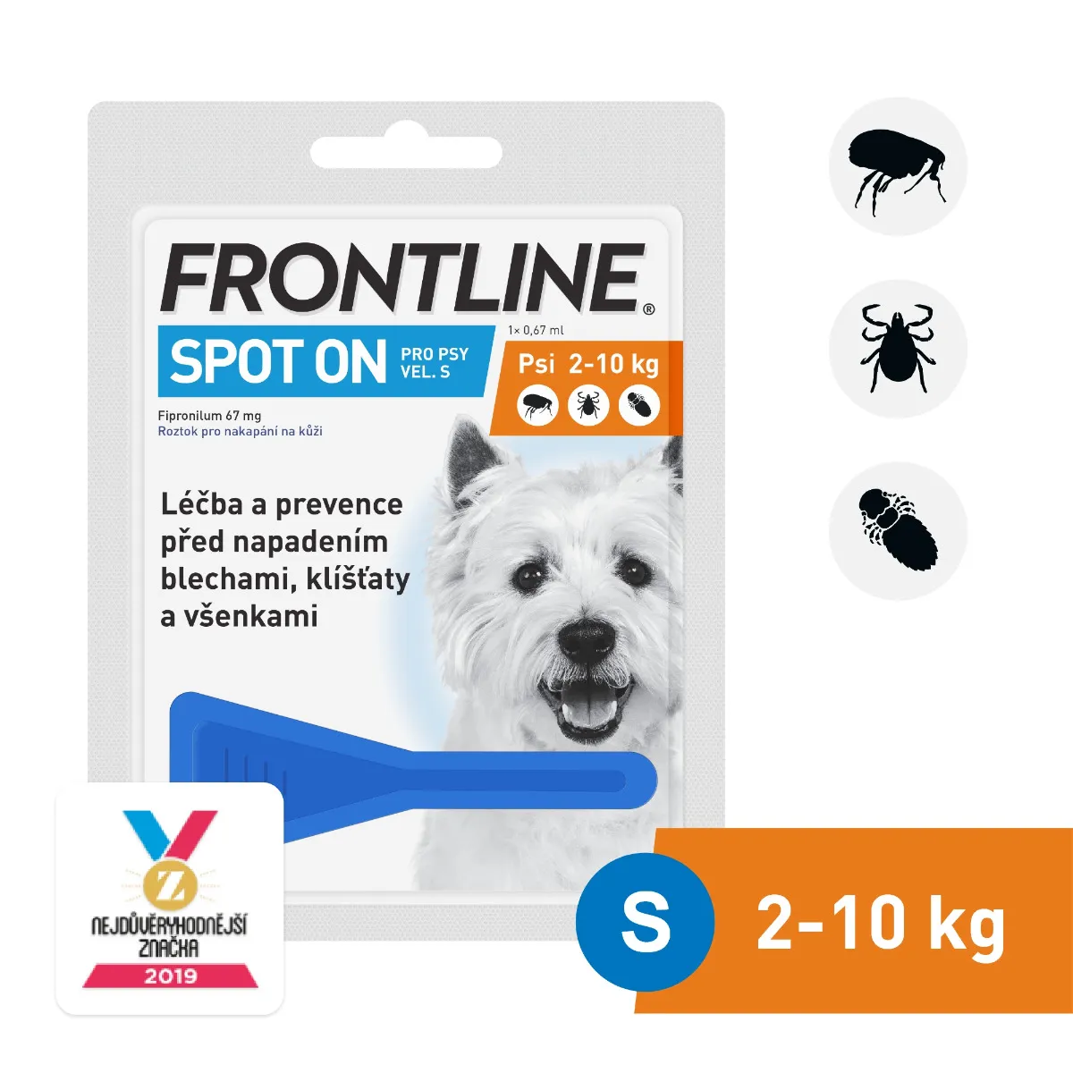 FRONTLINE SPOT-ON pro psy 2-10 kg (S) 1 pipeta