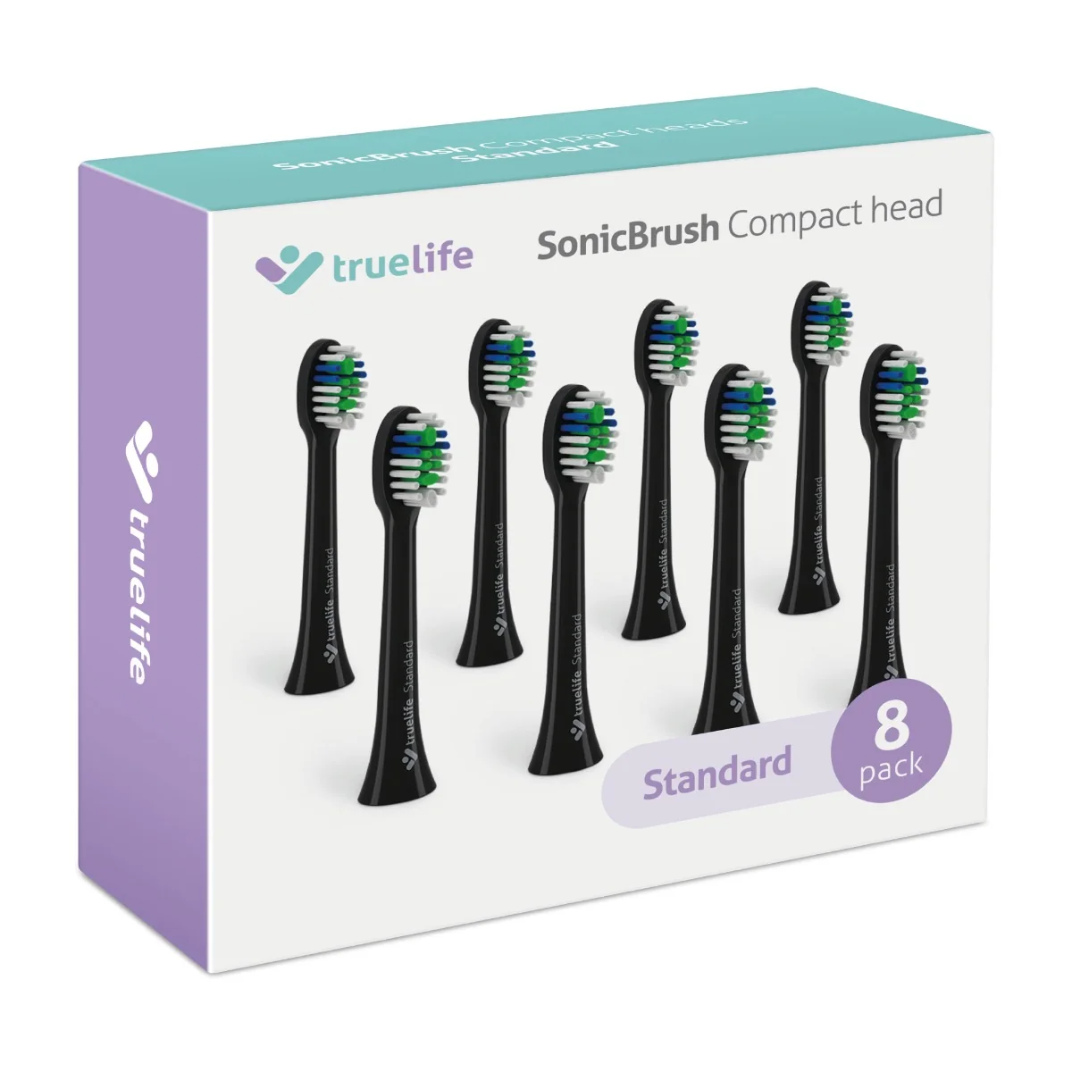 Truelife SonicBrush Compact Heads Standart Black náhradní hlavice 8 ks