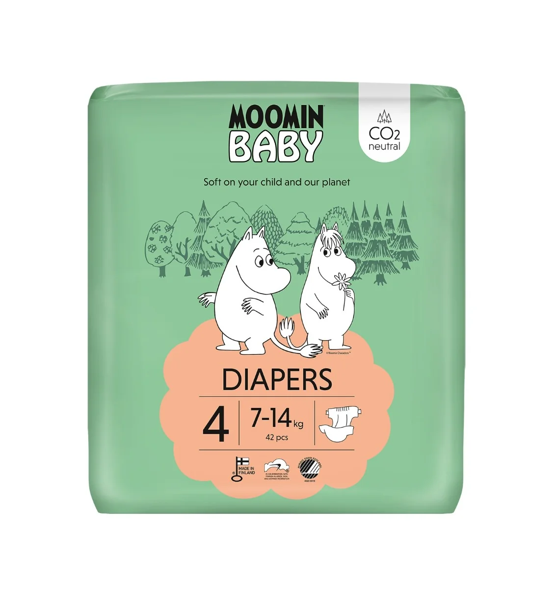Moomin Baby 4 Maxi 7–14 kg eko pleny 42 ks