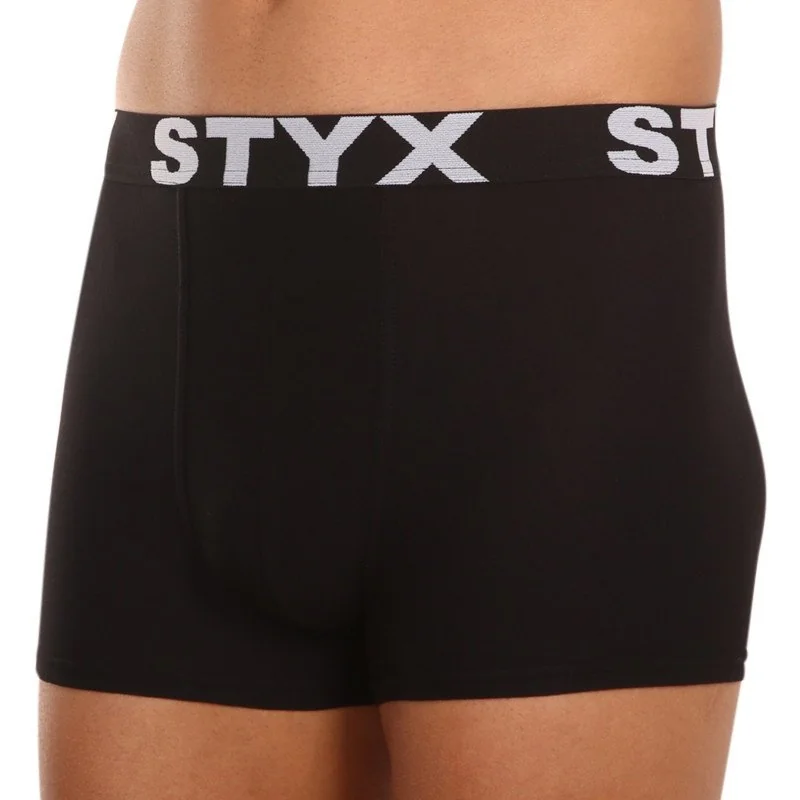 Styx Pánské boxerky sportovní guma nadrozměr černé (R960) 5XL