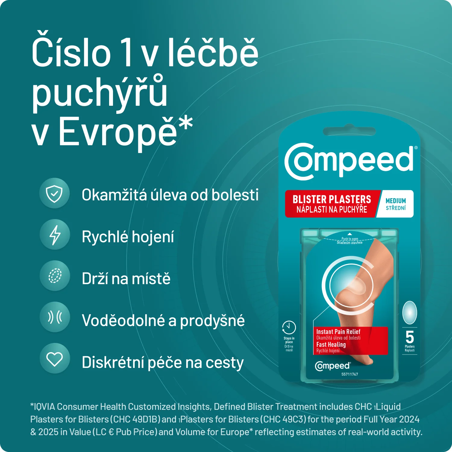 Compeed Náplasti na puchýře střední 5 ks