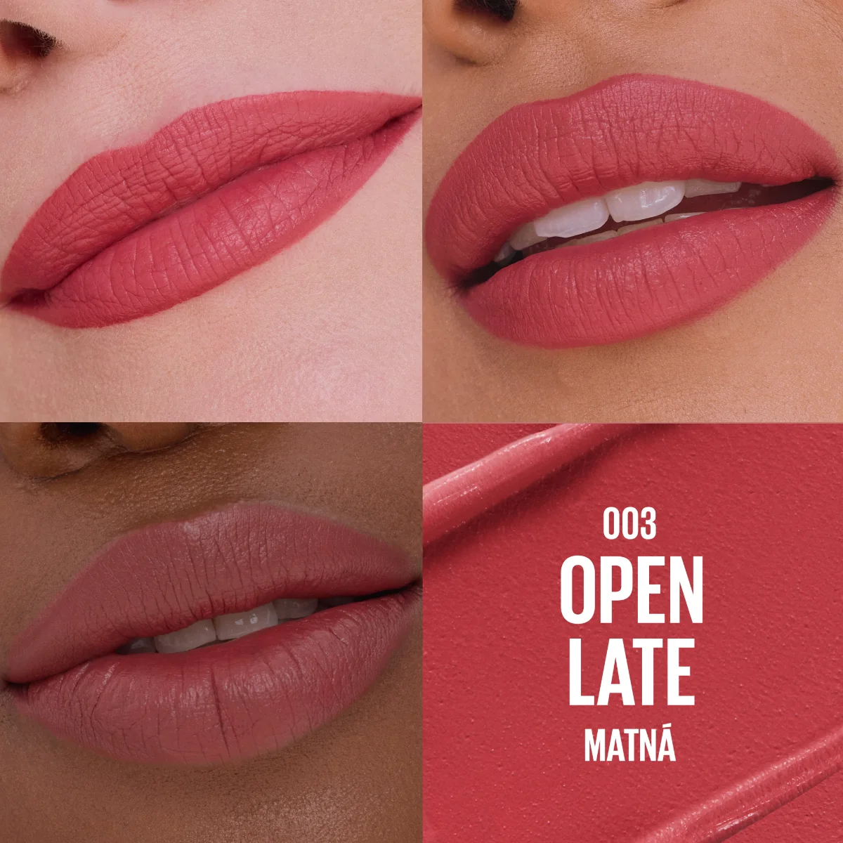 Maybelline Lifter Serum Lipstick Matte 003 Open Late matná rtěnka 1 ks