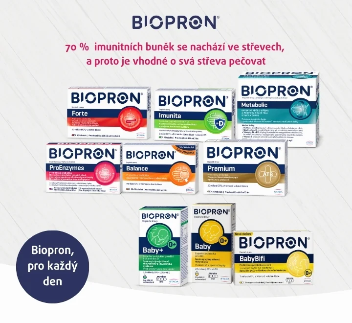 Biopron pro každý den - 70 % imunitních buněk se nachází ve střevech, a proto je vhodné o svá střeva pečovat