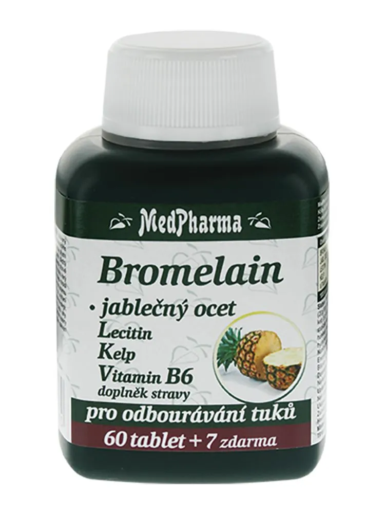 Medpharma Bromelain + jablečný ocet + lecitin + kelp