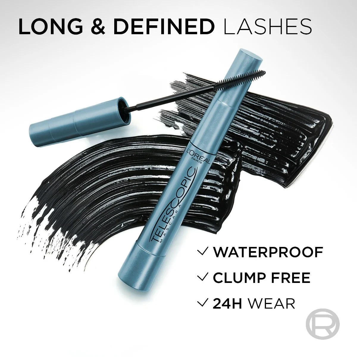 Loréal Paris Telescopic Mascara Black voděodolná řasenka 8 ml