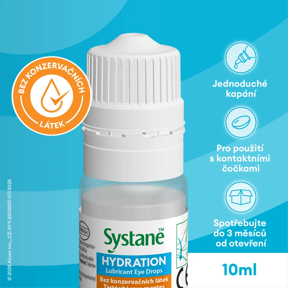 Systane Hydration bez konzervačních látek zvlhčující oční kapky 10 ml