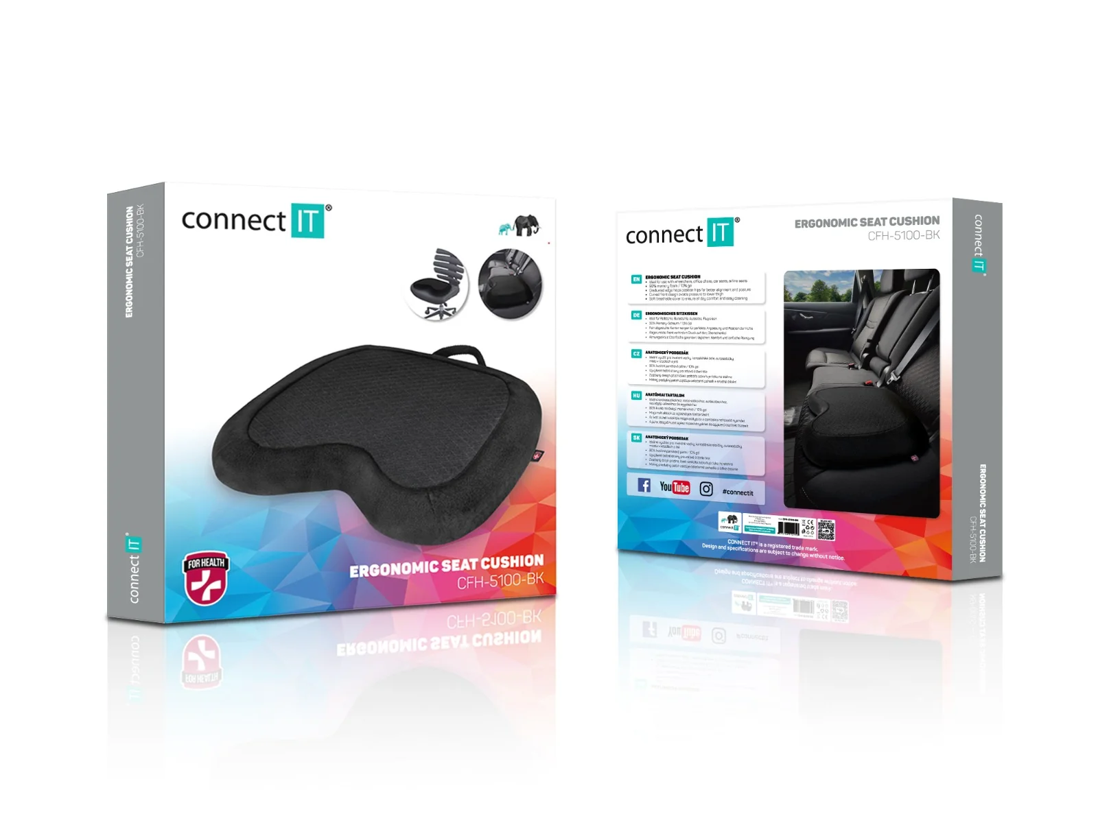 Connect IT DeltaPro Anatomický polštář na sezení černý