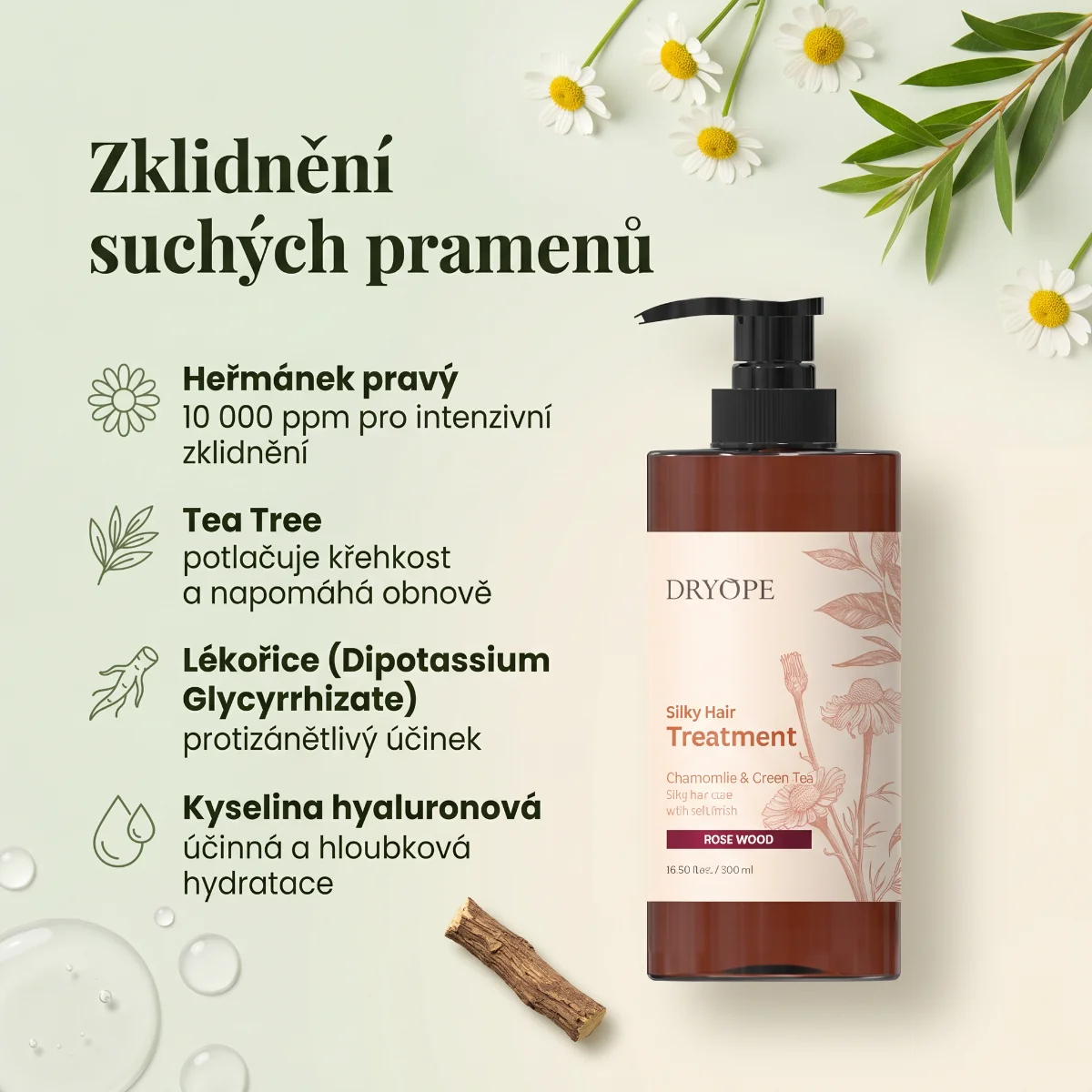 DRYOPE Rose Wood intenzivní pečující kúra na vlasy 500 ml