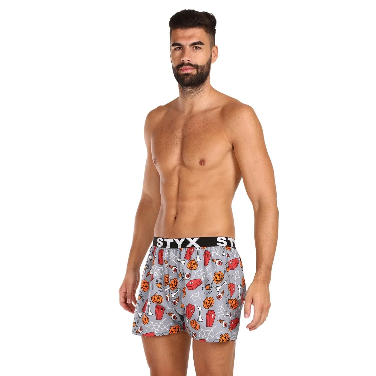 Styx Pánské trenky art sportovní guma Halloween rakve (B1752) XL