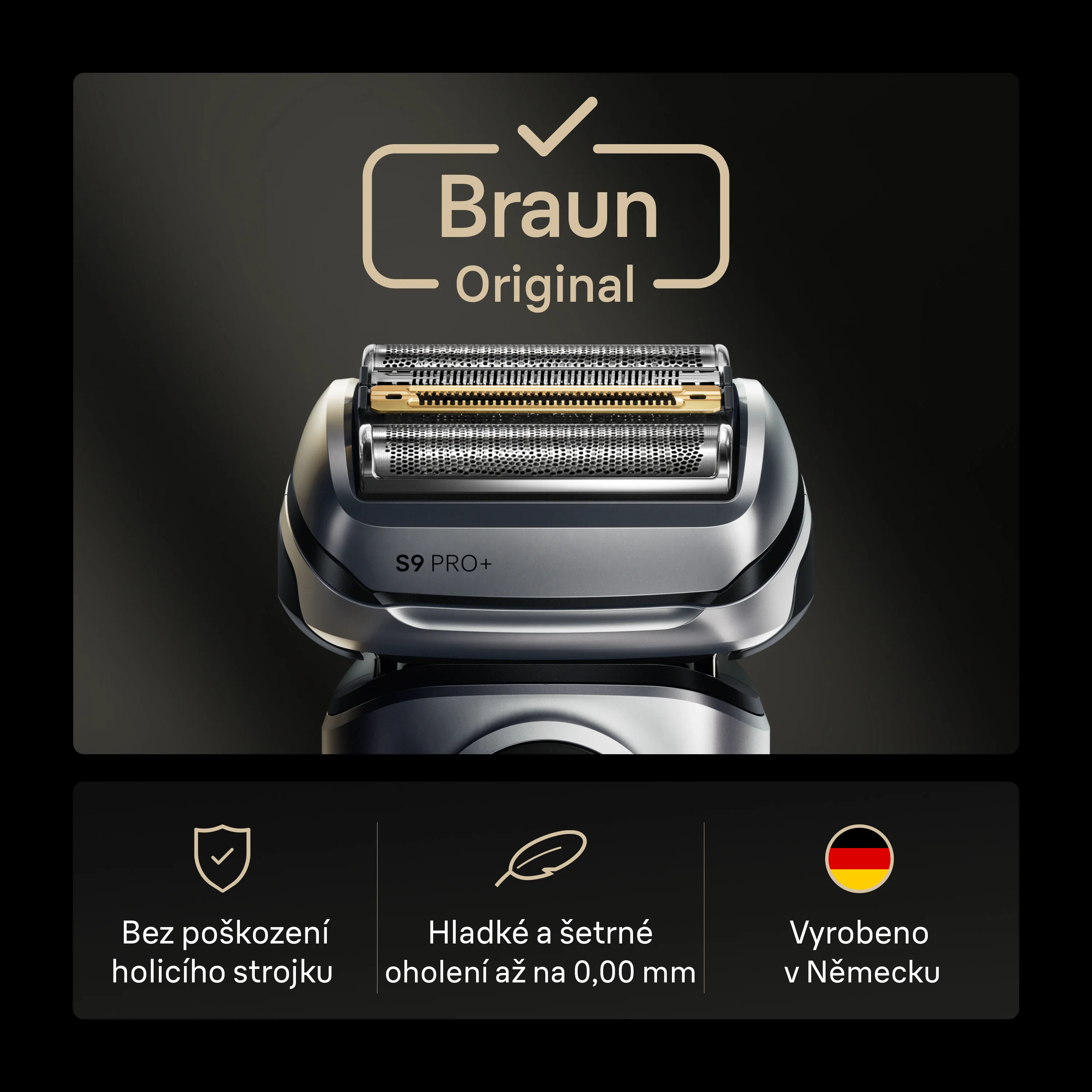 Braun Series 9 PRO+ 96M náhradní hlavice pro elektrický holicí strojek 1 ks stříbrná