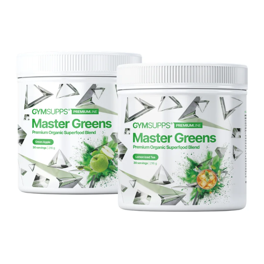 Gymsupps Akce 1+1 Master Greens - zelené jablko 216 g + limonáda 216 g